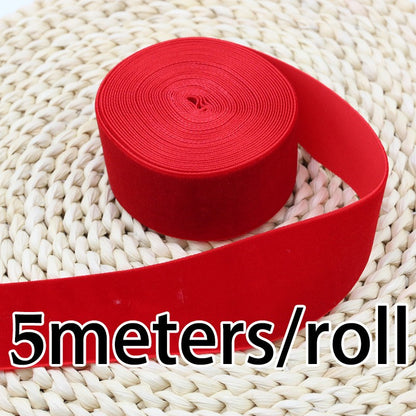 (5 Meters/roll) 40mm Velvet Ribbon Wholesale Gift Wrapping Decoration Christmas Lace Ribbons DIY Holiday Party Decoration