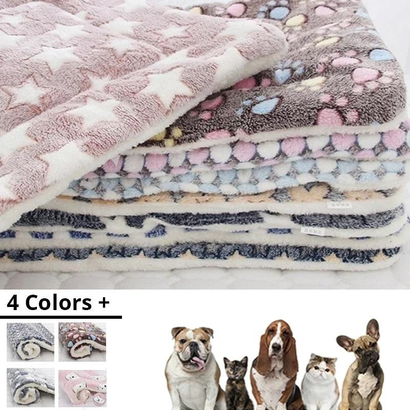 Tapete de Dormir para Pets Cama de Cachorro Cama de Gato Pelo Macio Manta Engrossada Almofada de Lã Casa Lavável Quente Padrão de Urso Manta Suprimentos para Pets