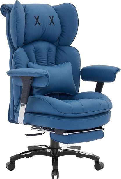Cadeira de Escritório Grande e Alta para 400lbs, Cadeira de Escritório Executiva Ergonômica de Encosto Alto com Apoio para os Pés, Cadeira de Mesa de Computador Larga para Home Office