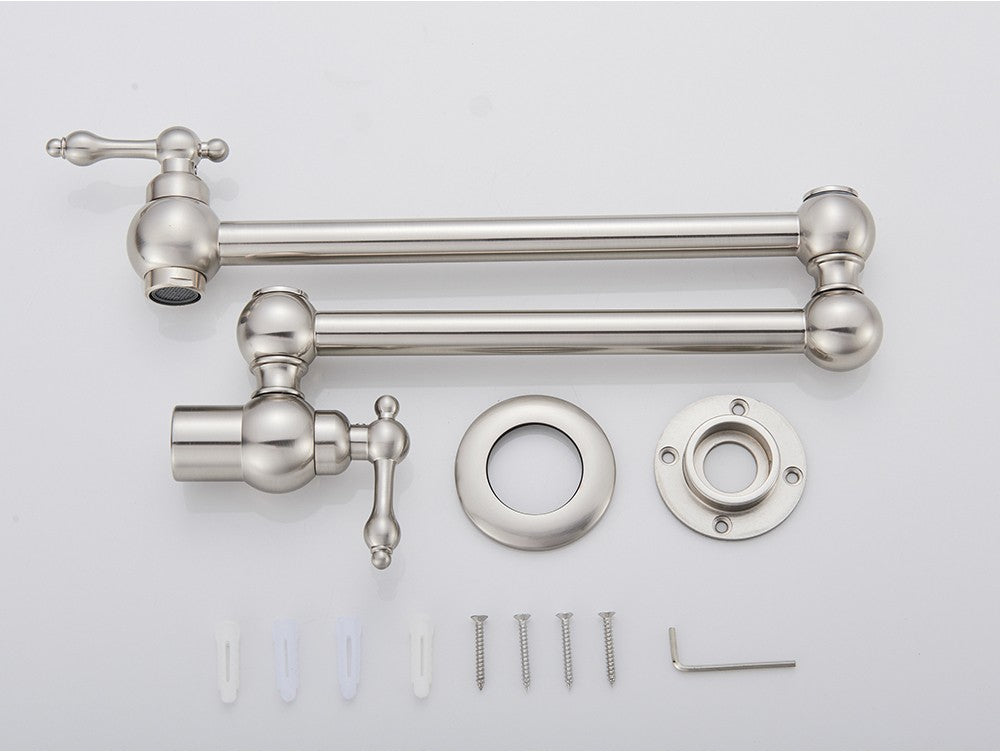 Brushed Gold Rotated Kitchen Sink Faucet Cold Water Tap Brass Basin Sink Swivel Faucets Wall Mounted Faucet