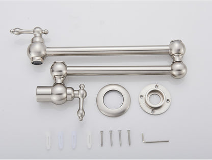 Brushed Gold Rotated Kitchen Sink Faucet Cold Water Tap Brass Basin Sink Swivel Faucets Wall Mounted Faucet