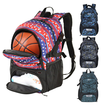 Wolt | Basketball Backpack Large Sports Bag with Separate Ball holder & Shoes compartment, Best for Basketball, Soccer, Voll