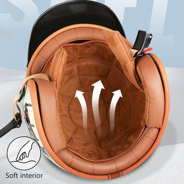 DOT Open Face Casco Moto for Motorcycle Accessories Men Moto Helmets Certificated Retro Motorcycle Helmet Cafe Racer