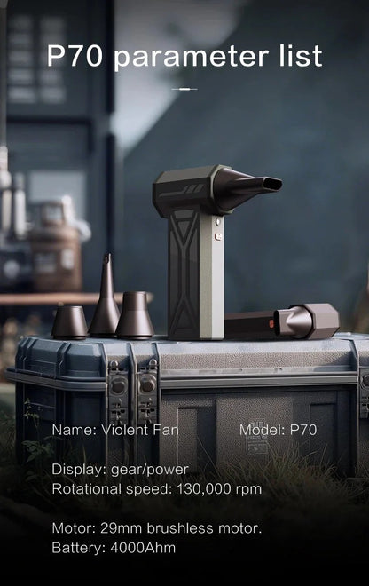 Turbo Fan Wind Pressure Powerful Turbo Air Blower With LED Light Wireless Dust Blower High Speed Jet Blower Vacuum Turbo Jet Fan