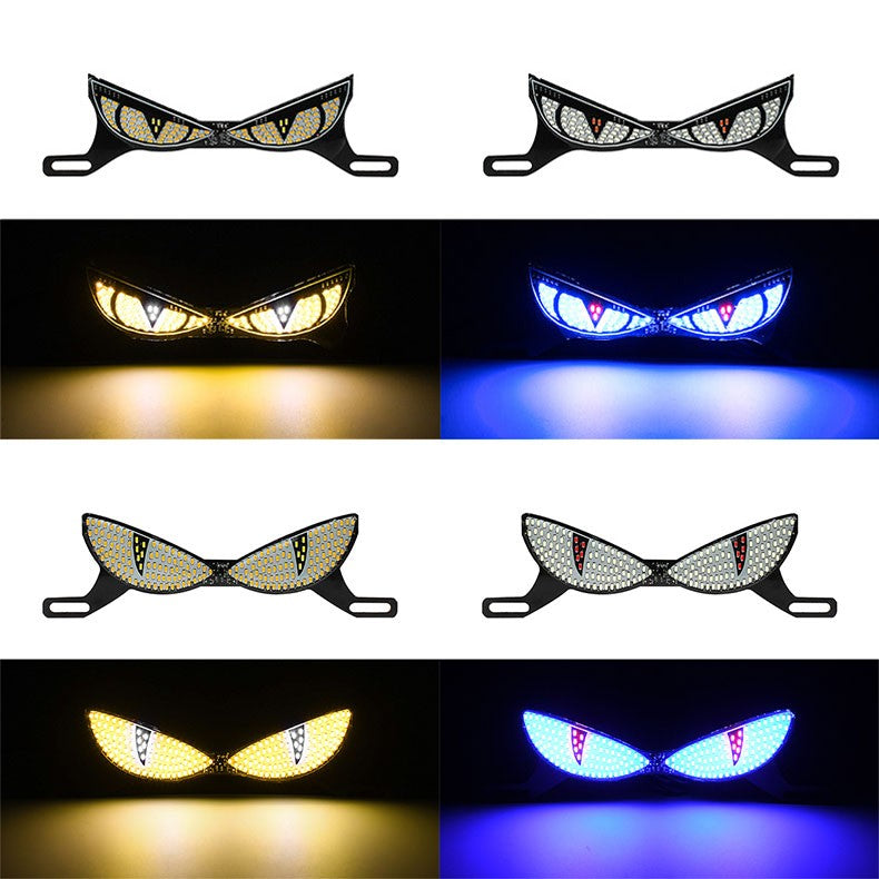 1 Par Luz de Placa de Moto Lanterna Traseira Modificada Lâmpada de Atmosfera Decorativa LED Olho de Diabo Strobo Luzes Únicas 12V Universal