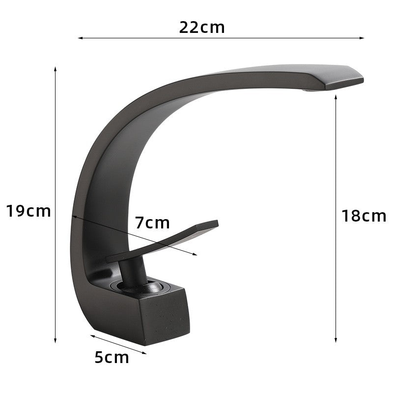 Basin Faucet Modern Bathroom Mixer Tap Black/Gold Wash basin Faucet Single Handle Hot and Cold Waterfall Faucet