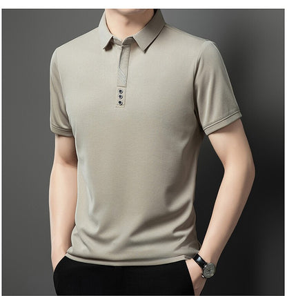 High quality short sleeve men's POLO shirt summer fashionable stripe design soft golf top comfortable ventilate casual T-shirt