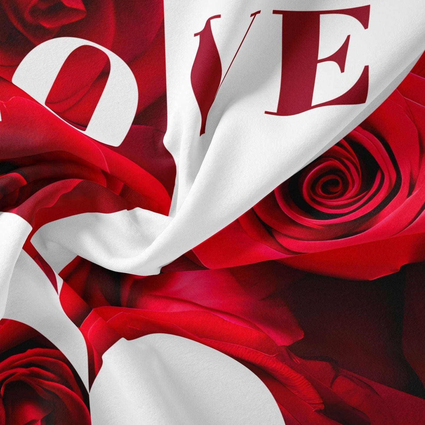 3pcs Red And White Heart Rose Lettering Print Bedding Set Romantic Design Soft Fabric  Home Dormitory High-Definition?DMQ181?