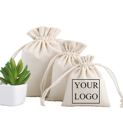 10/20pcs LOGO Personalizado Saco de Algodão com Cordão Anti-Poeira para Armazenamento, Festa, Eid, Páscoa, Embalagem de Presentes de Natal