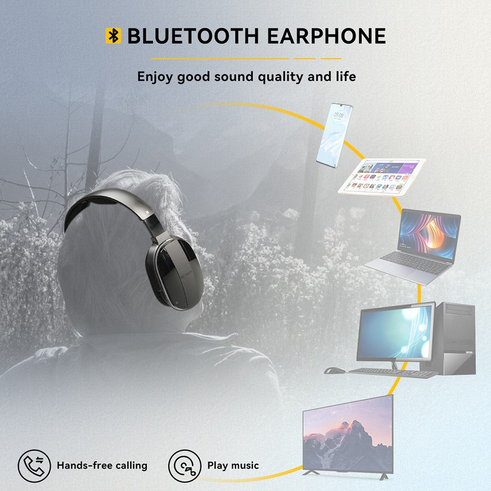 Wireless Headphone Bluetooth Headset for Mobile Phone Computer TV Earphone With Multifunction Base Rechargeable Saving Function