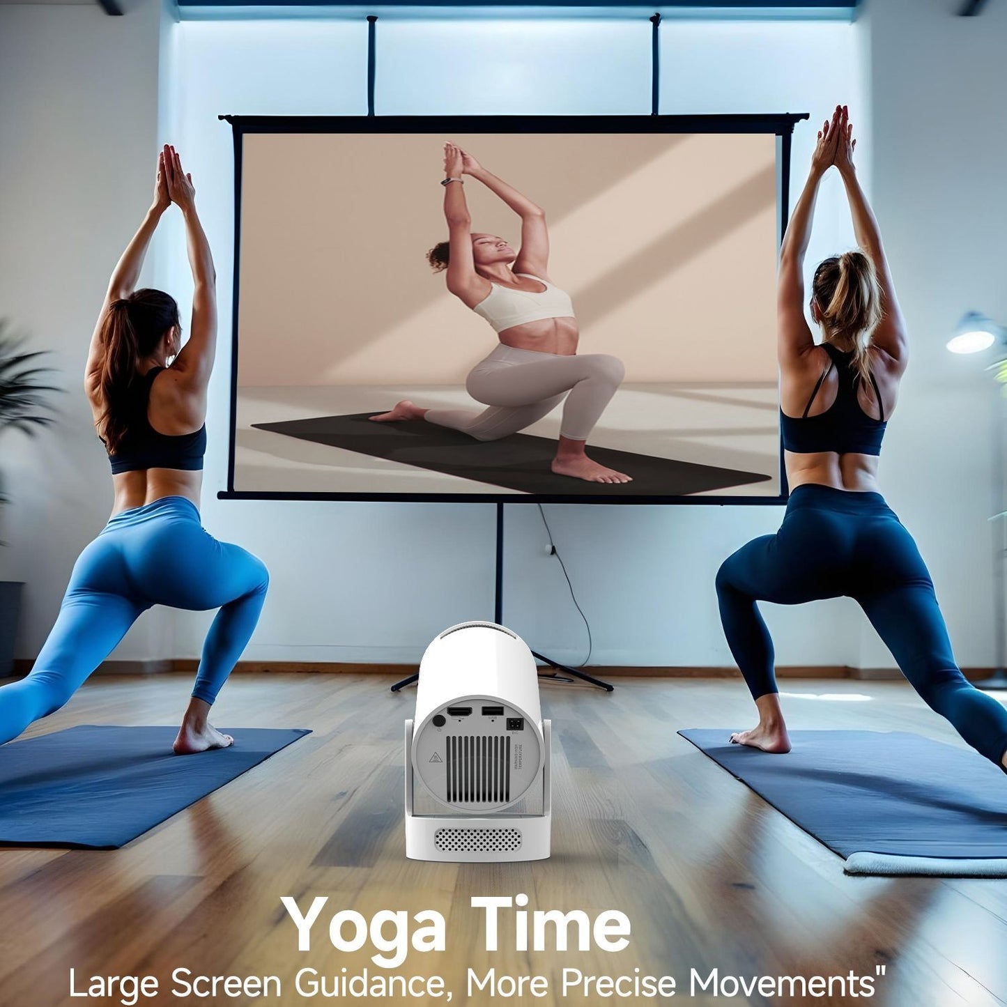 Magcubic HY300 Pro+ Projetor Portátil 4K Android 11 8000 Lumens WiFi 6 BT5.4 Cinema ao Ar Livre Alto-falante HiFi 5W Compatível com HD 720P