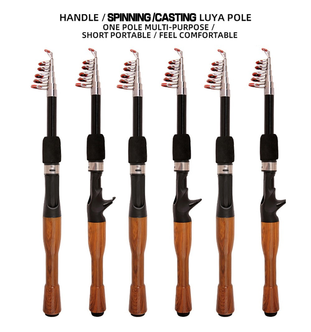 Lure Fishing Rod 1.3m 1.6m 1.8m Carbon Spinning Casting Baitcasting Mini Short Light Travel Lure Rod