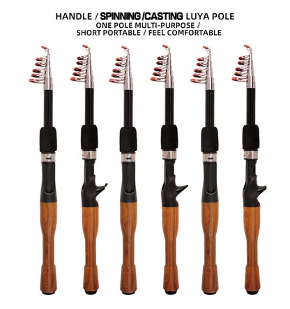 Lure Fishing Rod 1.3m 1.6m 1.8m Carbon Spinning Casting Baitcasting Mini Short Light Travel Lure Rod