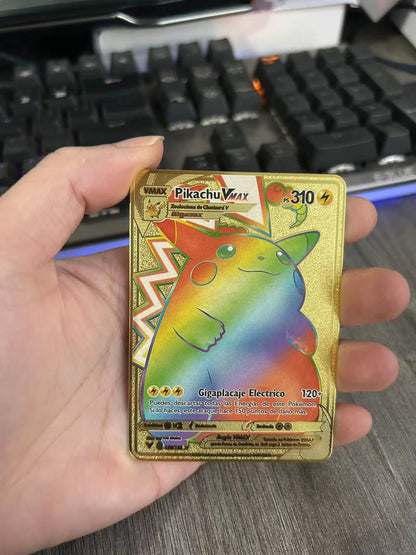 Cartas Pokémon Espanhol Cartas Metálicas Pokémon Cartas de Ferro Pokémon Mewtwo Pikachu Gx Charizard Vmax Cartas Pokémon Vmax