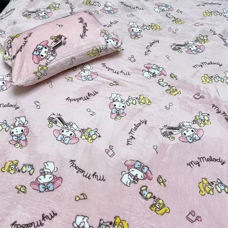 Sanrio Cute My Melody Warm Blanket Lovely Cartoon Printed Blanket For Office Dormitory Comfortable Nap Blanket Kawaii Sheet Girl