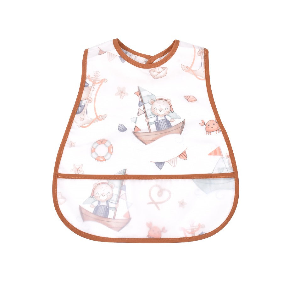 High Quality Cartoon Pattern EVA Waterproof Pocket Lunch Feeding Bibs Adjustable Baby Bibs Cute Child Baby Apron Kids Burp Cloth