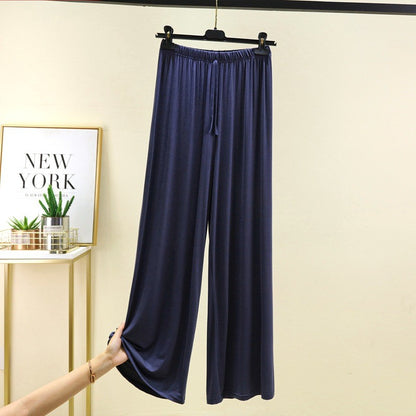 Plus size L to 6XL U-Neck Women's wide leg pants high waist Loose Long pant solid color Casual drapped trousers all match