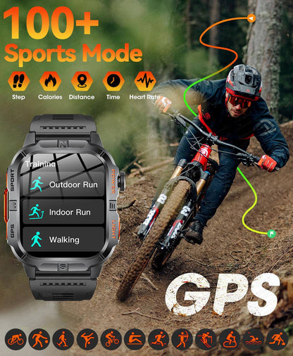 2026 New Millitary Grade GPS Position 2.01"Smart Watch Men 3ATM Waterproof Compass 540mAh Bluetooth Call Sports Smartwatches IOS