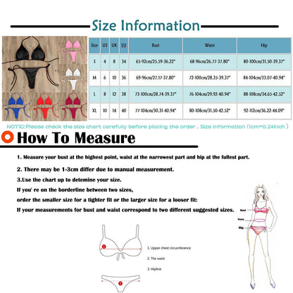 Women's Summer Swimsuit Sexy Bikini Set Push-up Padded Bra Thong Two Pieces Swimwear Beachwear Bathing Suit Female Sexy Swimsuit