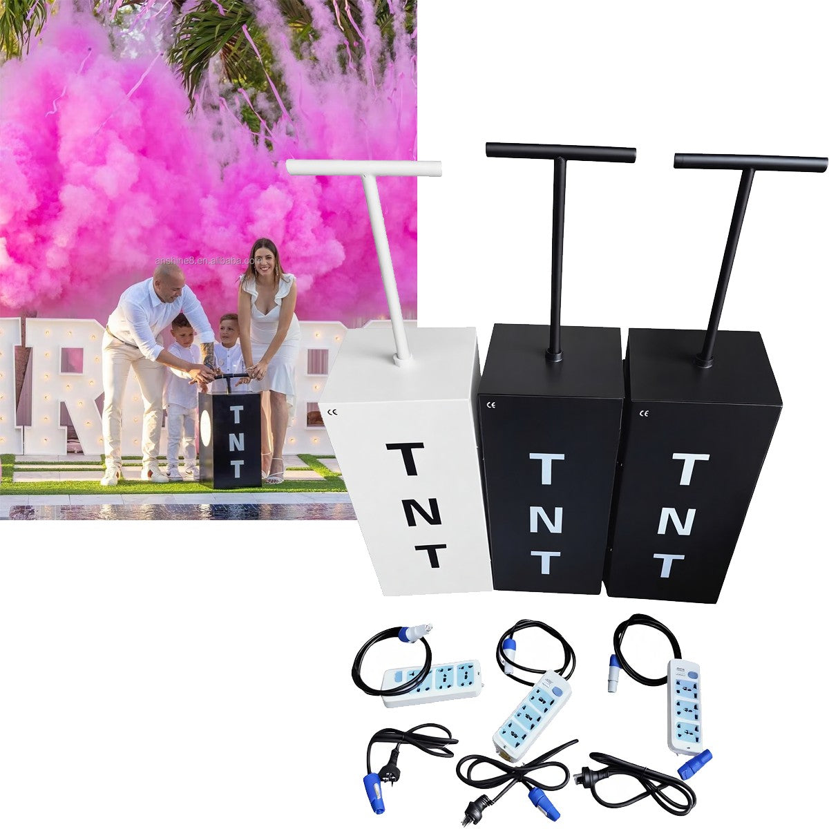Tnt Gender Reveal Machine Kit Baby Smoke Decoration Supplies Celebration Ideas Backdrop Background Memories Pyrotechnic Items FX