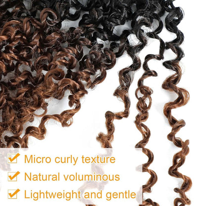 Cabelo de Crochê Yanky Twist de 8" pré-enrolado, Ombre Marrom, Cabelo de Crochê Sintético com Pontas Cacheadas, Cabelo de Crochê Yank Twist para Mulheres Negras