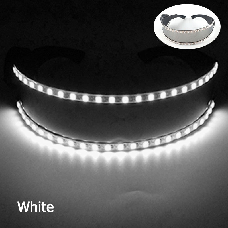 Cyberpunk Futuristic Luminous Glasses Rave Cyber light up Goggles LED glowing visor glasses for EDM music show props
