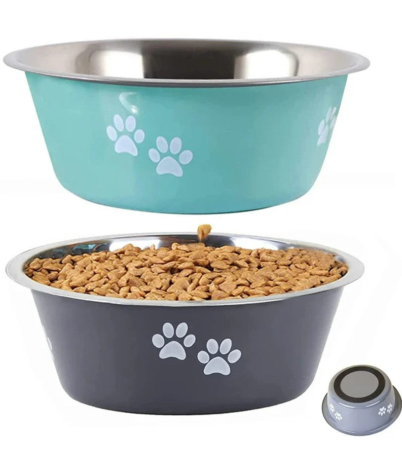 Tigelas Fofas para Cães Médios e Grandes Tigelas de Alimentação Tigelas de Água Aço Inoxidável Tigela Pequena para Ração de Cães Comedouros Elevados para Animais de Estimação