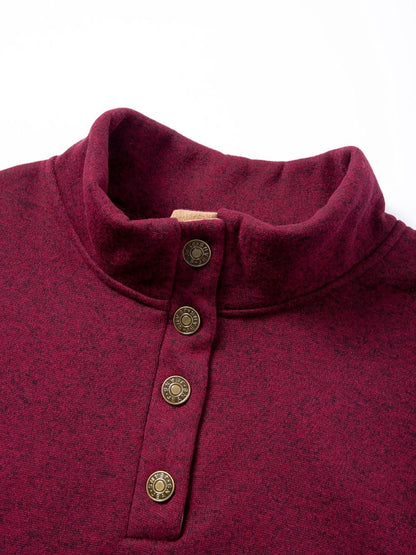 Spring Autumn Men's Casual Pullover Button Down Stand Collar Henley Polo Coats Long Sleeve Stand Collar Sweatshirts for Sport