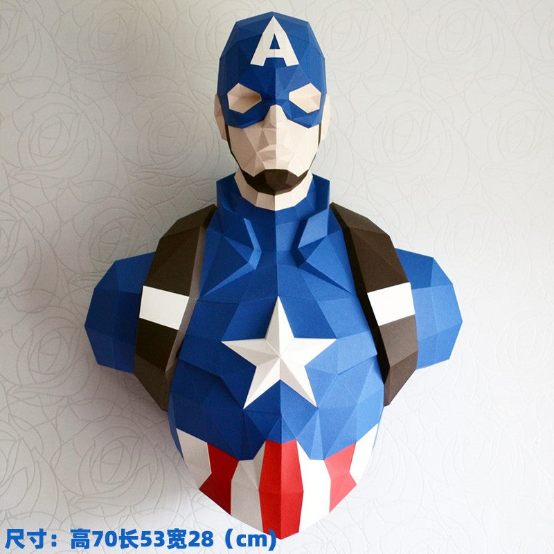 Homem Aranha Super Heróis Deadpool 3D Papercraft Modelo Escultura Faça Você Mesmo Hulk Brinquedos Artesanais Decoração de Casa Decorações de Parede de Corredor