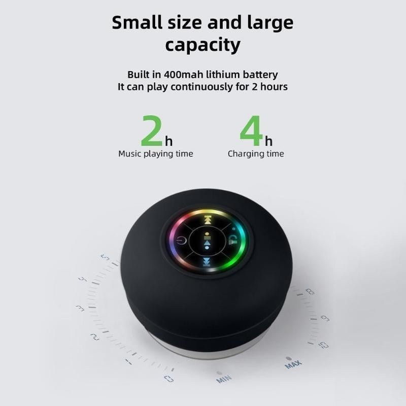 Portable Suction Cup Waterproof Luminous Bluetooth Speaker