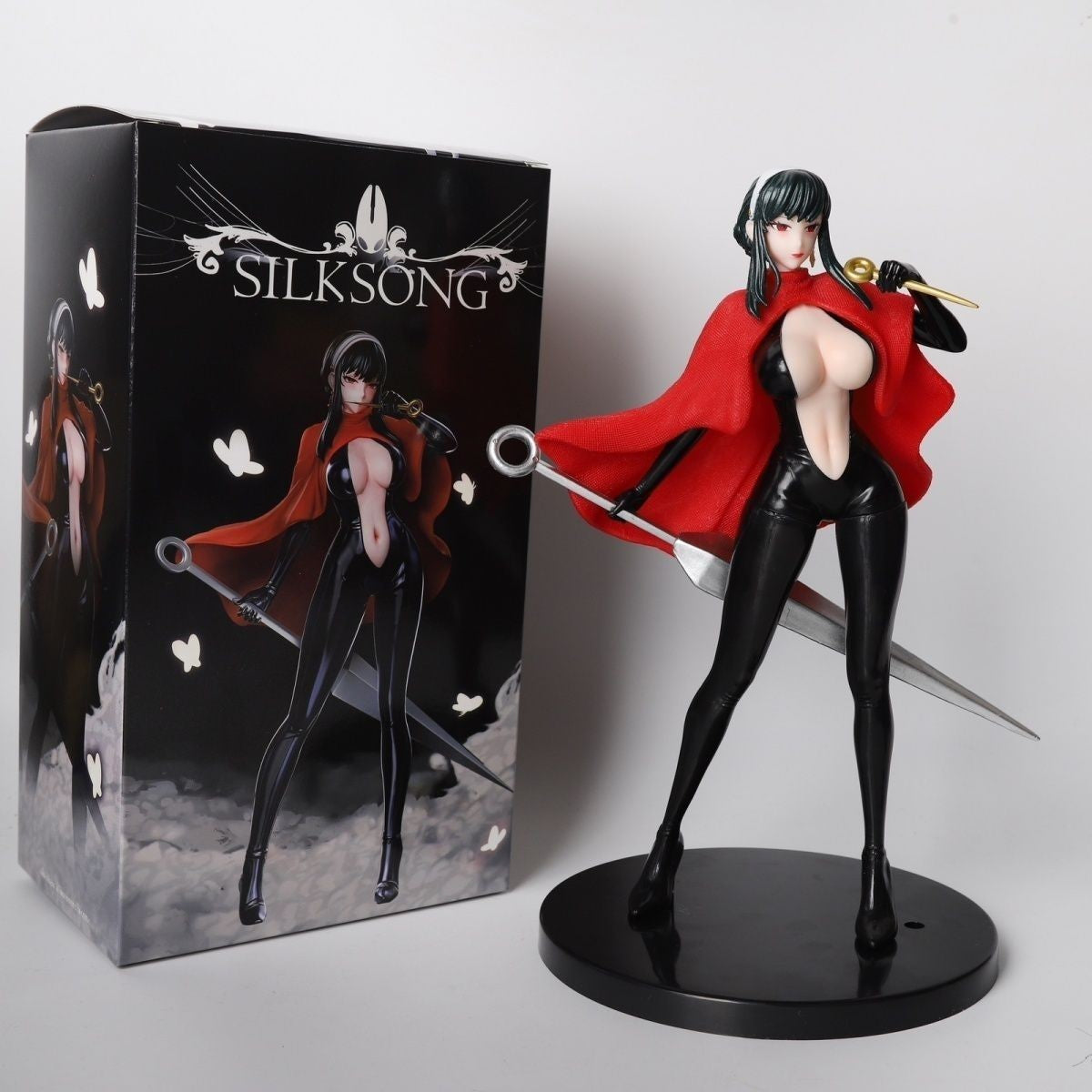 Boneco de Anime Hollow Knight Hornet Yor de 23cm em estoque, Figura de Ação Hentai, Máscara Pode Ser Substituída, Modelo de Coleção em PVC, Brinquedos de Boneca