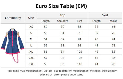 Anime Kasane Teto Cosplay Fashion Uniform Costume Wig Vtuber Teto Blue Dress Suit For Women Halloween Party Formula Uniform Sui