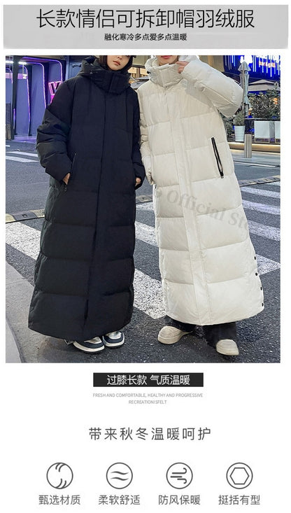 Maxbarley New 90 Goose Down Jacket Men Women Winter Thick Warm Long Knee Over Down Jacket High-quality Lightweight Puffer Coats