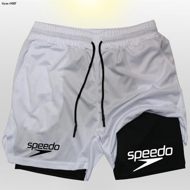 Fitness 2-in-1 training shorts, suitable for men, beach running quick-dry shorts, outdoor sports shorts, fitness basketball shor