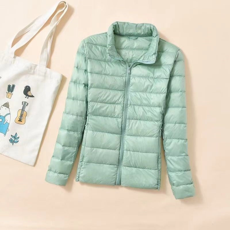 New Women Ultralight Thin Short Quilted Duck Down Jacket Lady Puffer Parkas Overcoat Autumn Winter Female Portable Outwear Coats