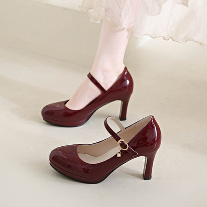 2025 Women's Black High Heels Spring Casual Shoes Women's High Heels Solid Color Wedge Shoes Plus Size High Heels Size 34-42