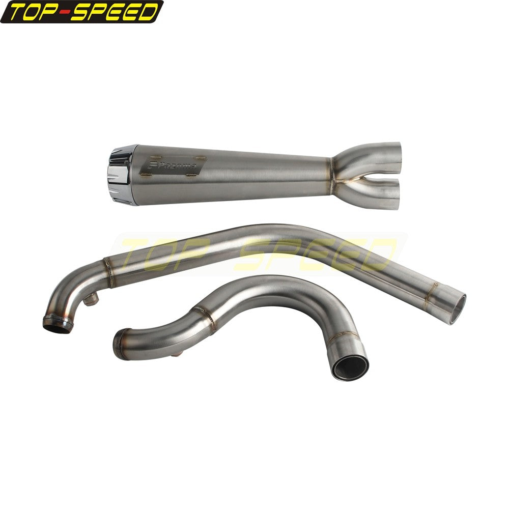 For Harley Dyna Wide Glide EFI FXDWGI FXDWG Motorcycle 2-in-1 Full Complete Exhaust System Stainless Steel Exhaust Muffler Pipe