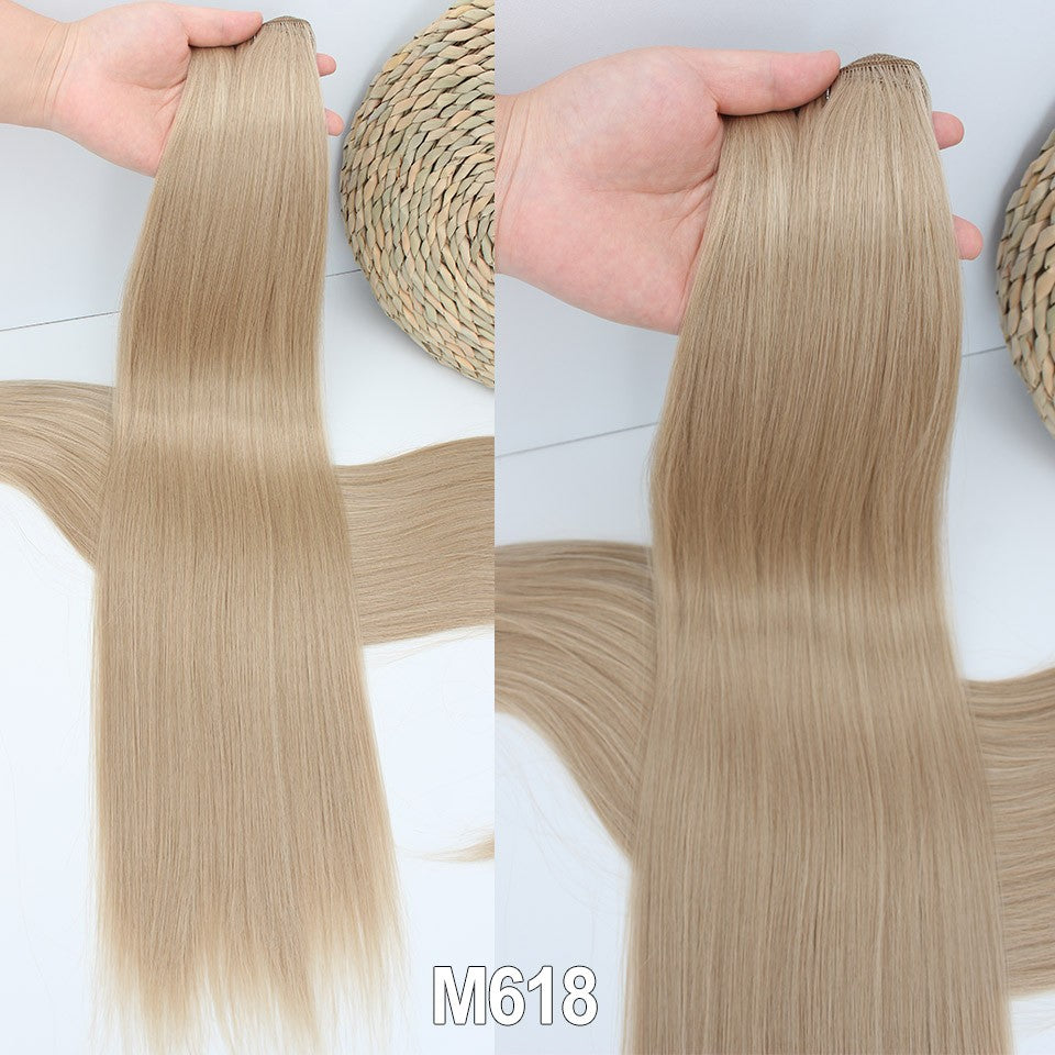Cabelo Sintético Russo Liso de 65cm 200g, Extensões de Cabelo de Fibra com Bio Proteína Resistente ao Calor, Rabo de Cavalo para Cosplay