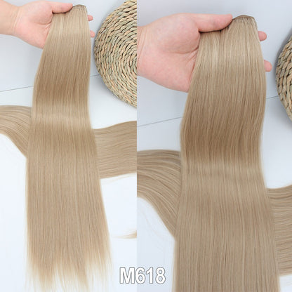 Cabelo Sintético Russo Liso de 65cm 200g, Extensões de Cabelo de Fibra com Bio Proteína Resistente ao Calor, Rabo de Cavalo para Cosplay
