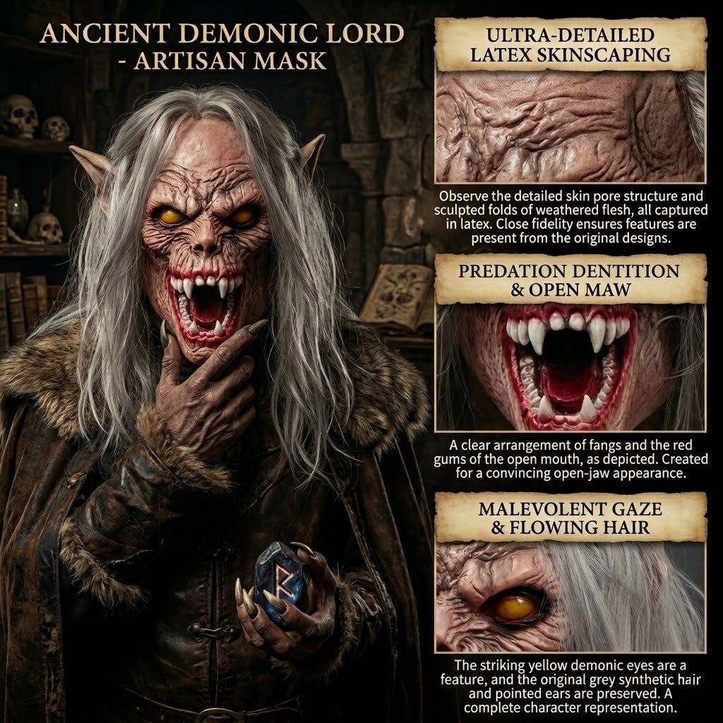 Realistic Split Mouth Demon Mask Scary Latex Horror Monster Full Head Cosplay Props For Halloween Party Costume Evil Ghost Face
