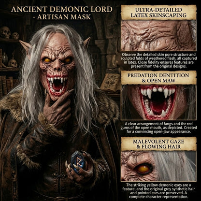 Realistic Split Mouth Demon Mask Scary Latex Horror Monster Full Head Cosplay Props For Halloween Party Costume Evil Ghost Face