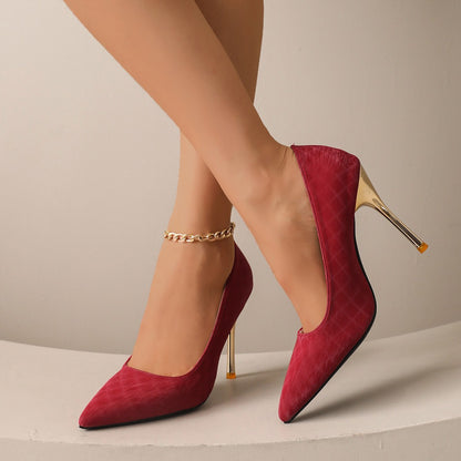 Women 10Cm Pointed Toe High Heels White Red Lady Wedding Bridal pumps Sexy fashion girl Prom Shoes Classic Black Office Shoes