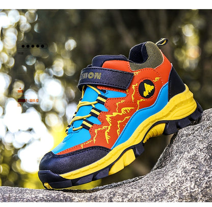 Winter Hiking Shoes Boy Kids Snow Boots Teenagers Children Shoe Walking Climbing Sneakers Leather Waterproof Non-slip Sport Warm