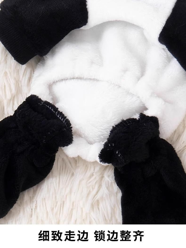 Roupa de Cachorro Panda Transformação Nova Roupa de Inverno Grossa Quente para Cães Pequenos Corgi Teddy Bichon Roupa para Gatos