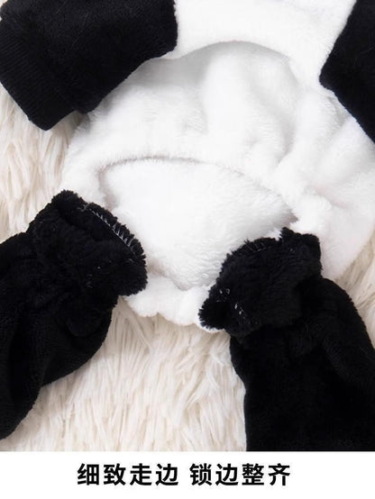 Roupa de Cachorro Panda Transformação Nova Roupa de Inverno Grossa Quente para Cães Pequenos Corgi Teddy Bichon Roupa para Gatos