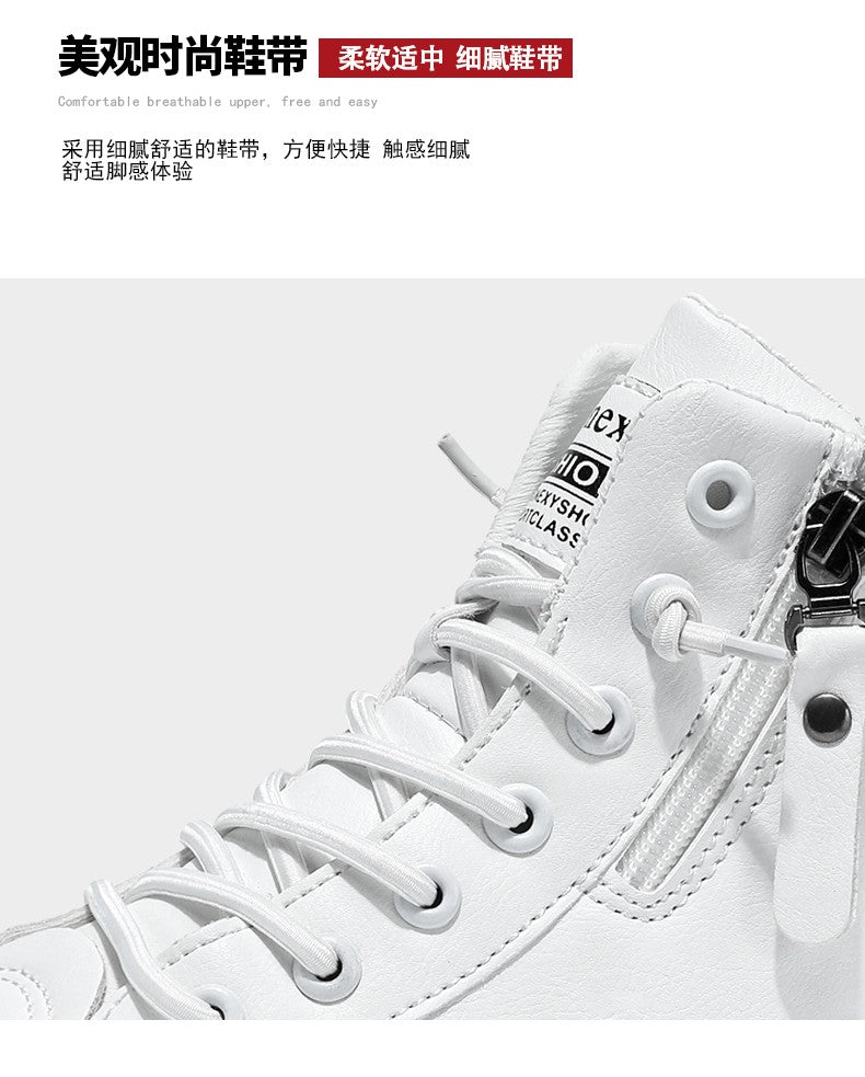 Versatile and trendy high-top shoes, white sneakers, outdoor light and casual shoes, student sports shoes, men's running shoes