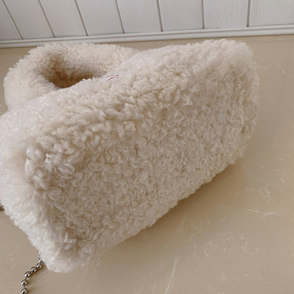 Shake Fleece Plush Bag, Women's New Stylish Single Shoulder Crossbody Bag, Plush Hand-Held Plush Bucket Bag
