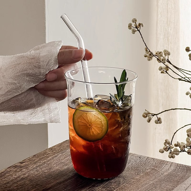 Copos de café gelado Copo de vidro estético Garrafa de água Copos para beber Utensílios de mesa decorativos Caneca de café gelado Copo de coquetel
