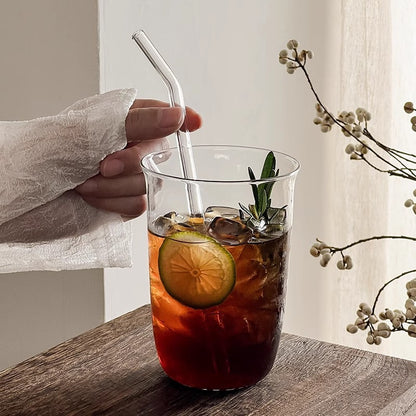 Copos de café gelado Copo de vidro estético Garrafa de água Copos para beber Utensílios de mesa decorativos Caneca de café gelado Copo de coquetel