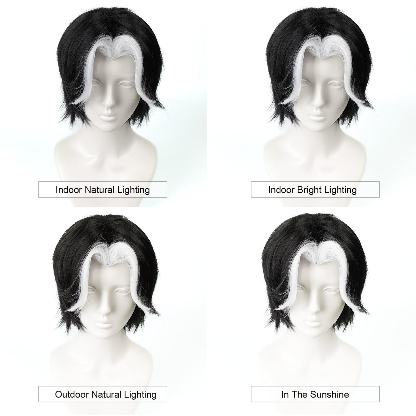 30cm Branco Destaques Curta Peruca Cosplay Curta Prata Homens Mulheres Cabelo Anime Perucas Sintéticas Resistentes ao Calor